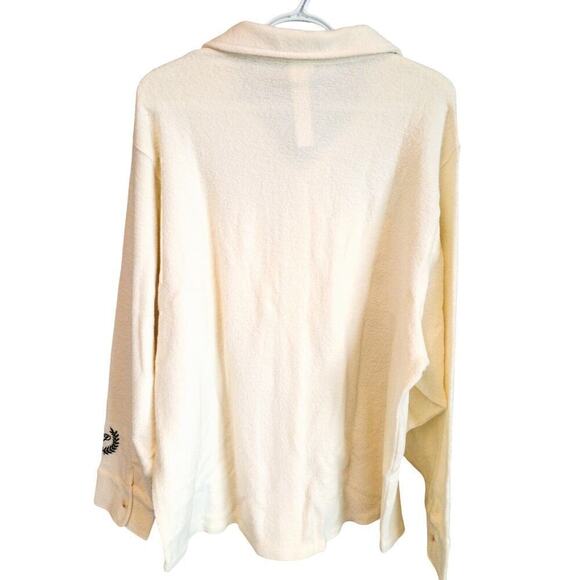 NWT Victoria's Secret PINK Oversized Fleece Shirt Jacket Cream sz Large NEW - Picture 5 of 12